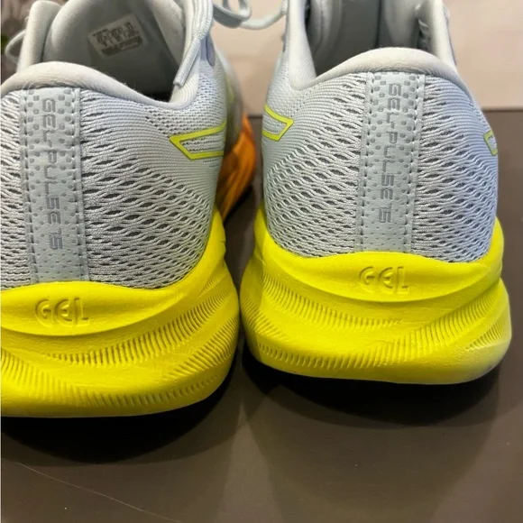 Asics Gray and Yellow Athletic Shoes - Picture 10 of 12